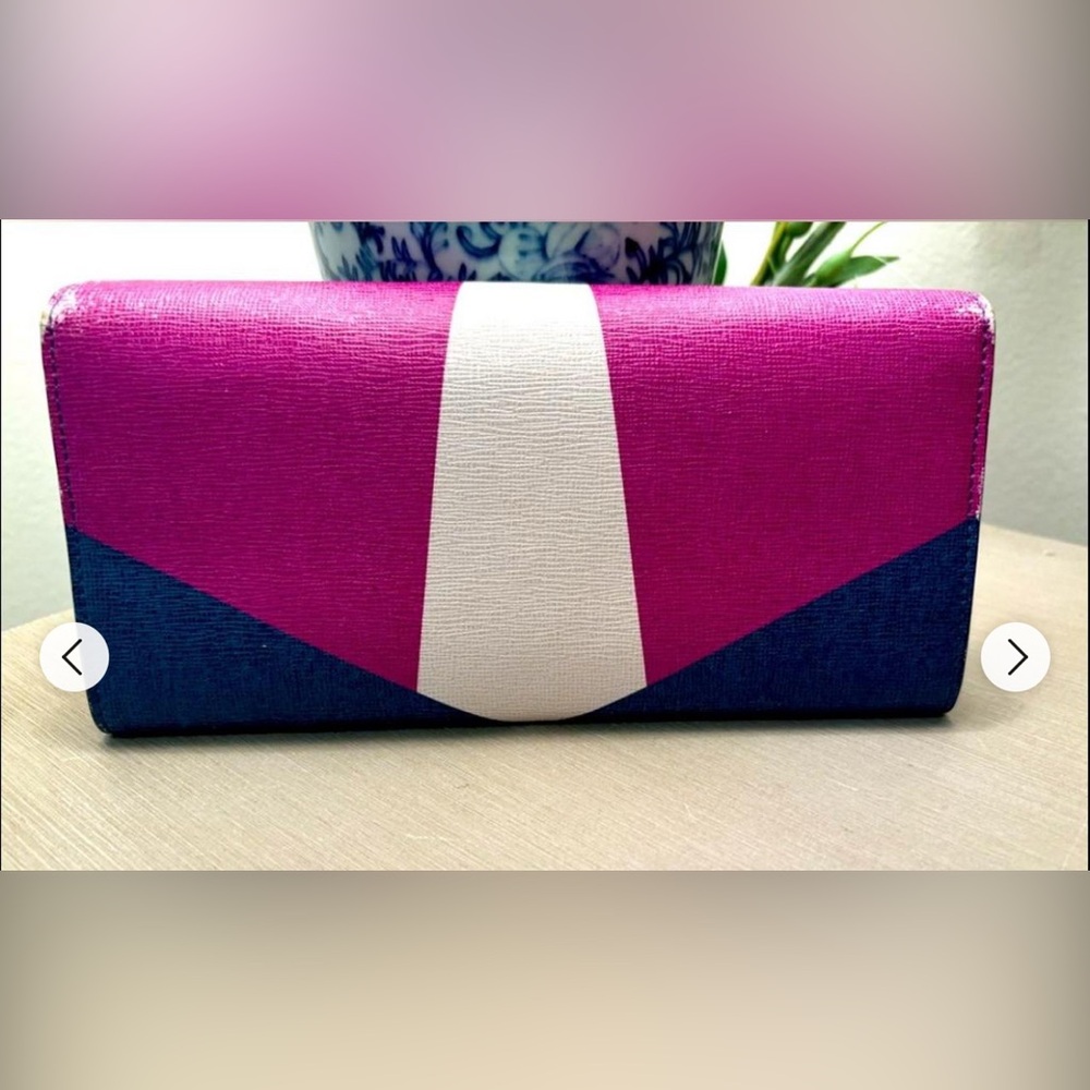 SOLD FENDI BAG BUGS Monster Long Bifold Wallet Purse Leather Pink/Purple - Picture 3 of 9
